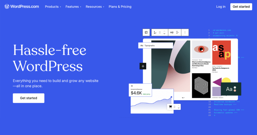 WordPress CMS powering 43% of websites, known for its open-source flexibility, plugin ecosystem, SEO-friendliness, and scalability for blogs, business sites, and online stores.