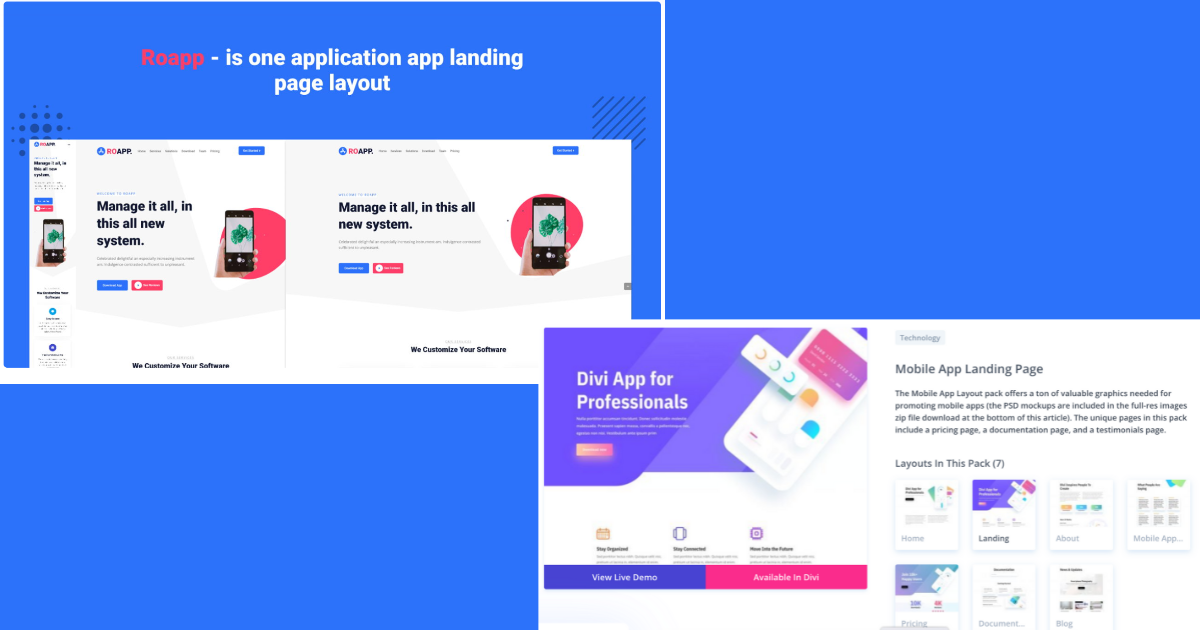 Best Divi Landing Page Templates for Mobile Apps