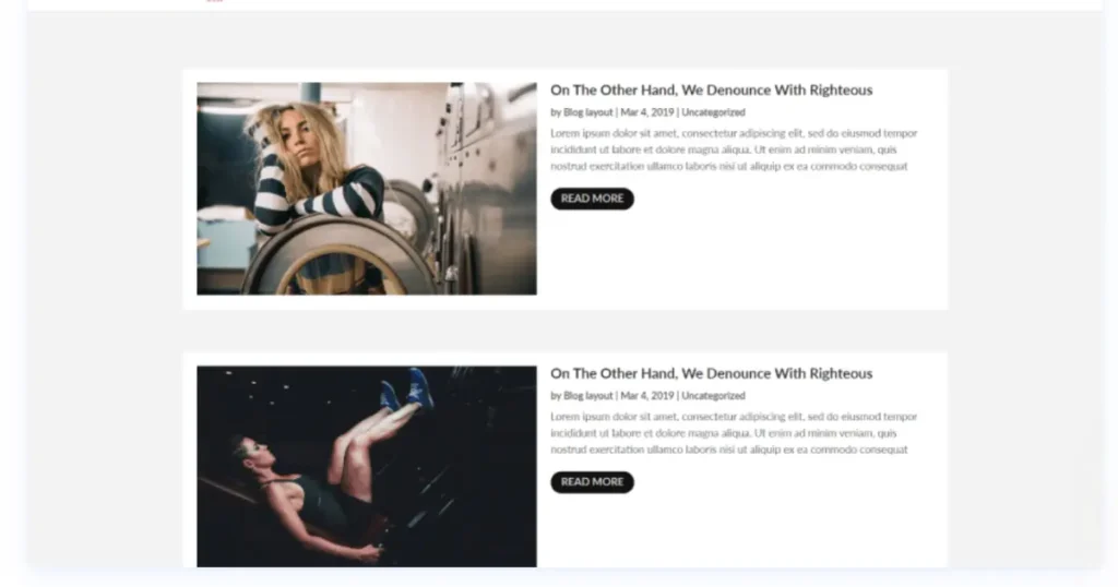 Blogging layout pack showing multiple Divi blog layouts including grid, slider, masonry, and timeline